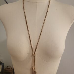 J. Crew Gold Tassel Necklace